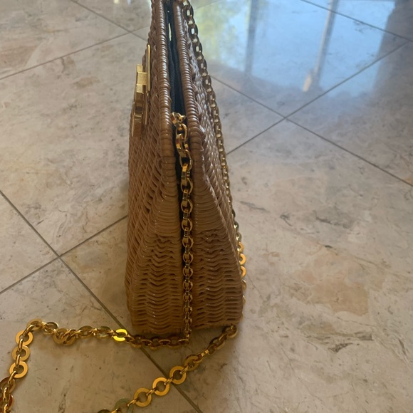 Preowned Authentic Vintage Salvatore Ferragamo Straw Crossbody Handbag - Picture 5 of 12